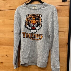Triumph Gray Crewneck Sweatshirt with Tiger Design